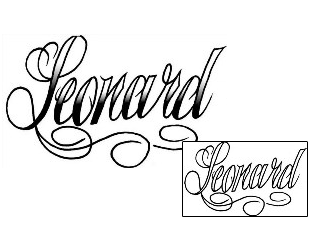 Picture of Leonard Script Lettering Tattoo