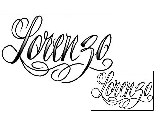 Picture of Lorenzo Script Lettering Tattoo