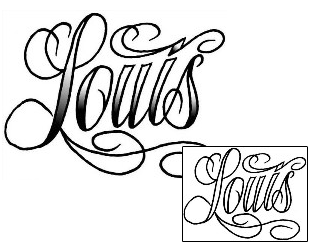 Picture of Louis Script Lettering Tattoo