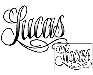 Picture of Lucas Script Lettering Tattoo