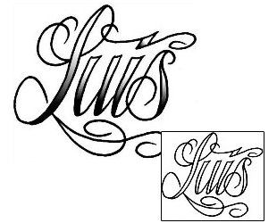 Picture of Luis Script Lettering Tattoo
