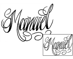 Picture of Manuel Script Lettering Tattoo