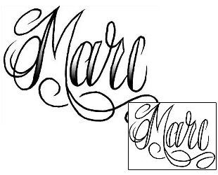 Picture of Marc Script Lettering Tattoo
