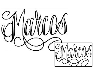 Picture of Marcos Script Lettering Tattoo