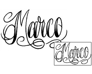 Picture of Marco Script Lettering Tattoo