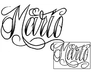 Picture of Mario Script Lettering Tattoo