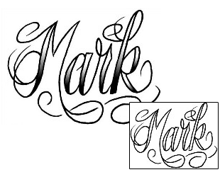 Picture of Mark Script Lettering Tattoo