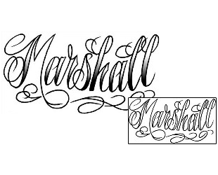 Picture of Marshall Script Lettering Tattoo