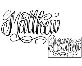 Lettering Tattoo Matthew Script Lettering Tattoo