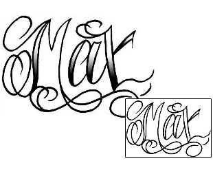 Picture of Max Script Lettering Tattoo