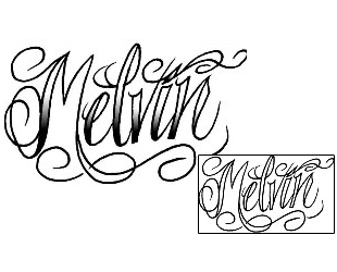 Lettering Tattoo Melvin Script Lettering Tattoo