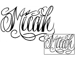 Lettering Tattoo Micah Script Lettering Tattoo