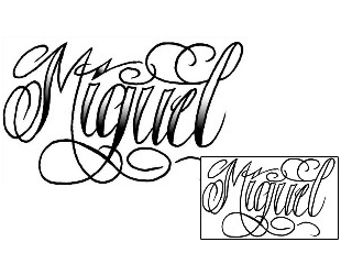 Picture of Miguel Script Lettering Tattoo