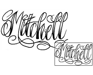 Picture of Mitchell Script Lettering Tattoo