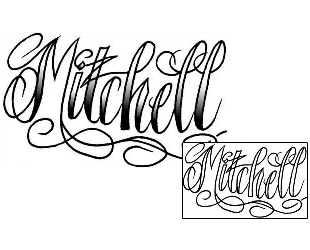 Lettering Tattoo Mitchell Script Lettering Tattoo