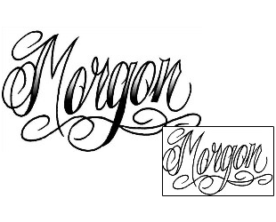Picture of Morgon Script Lettering Tattoo