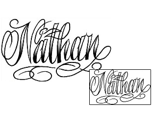 Lettering Tattoo Nathan Script Lettering Tattoo