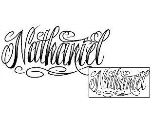 Picture of Nathaniel Script Lettering Tattoo