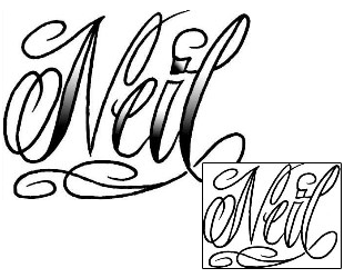 Picture of Neil Script Lettering Tattoo