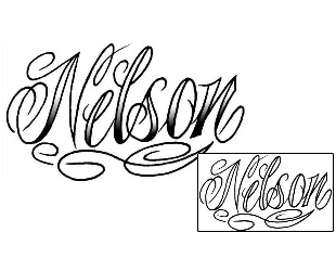 Picture of Nelson Script Lettering Tattoo