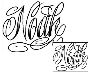 Picture of Noah Script Lettering Tattoo