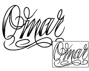 Picture of Omar Script Lettering Tattoo