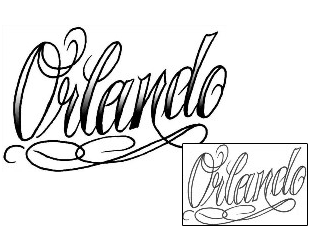 Picture of Orlando Script Lettering Tattoo