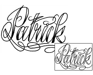 Picture of Patrick Script Lettering Tattoo