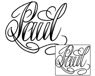 Picture of Paul Script Lettering Tattoo
