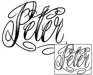 Picture of Peter Script Lettering Tattoo