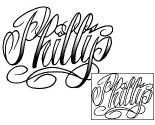 Picture of Phillip Script Lettering Tattoo