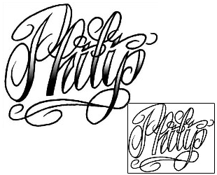 Lettering Tattoo Philip Script Lettering Tattoo