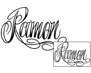 Picture of Ramon Script Lettering Tattoo