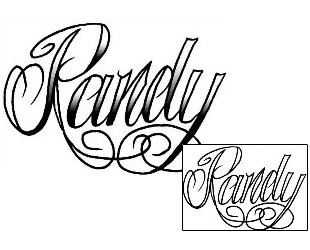 Picture of Randy Script Lettering Tattoo