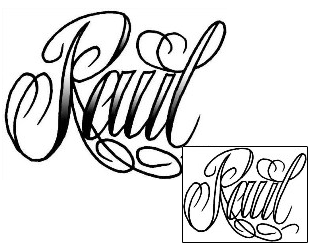 Picture of Raul Script Lettering Tattoo