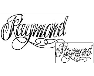 Picture of Raymond Script Lettering Tattoo