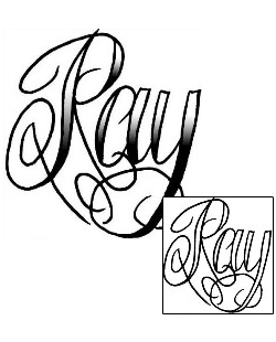 Picture of Ray Script Lettering Tattoo