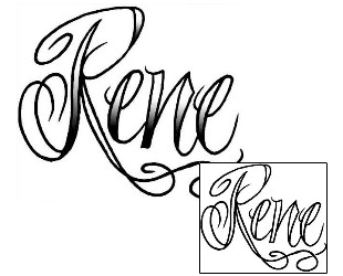 Picture of Rene Script Lettering Tattoo