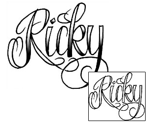 Lettering Tattoo Ricky Script Lettering Tattoo