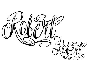 Picture of Robert Script Lettering Tattoo