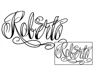 Picture of Roberto Script Lettering Tattoo