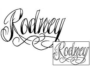 Picture of Rodney Script Lettering Tattoo
