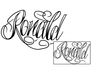 Picture of Ronald Script Lettering Tattoo