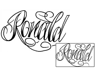 Lettering Tattoo Ronald Script Lettering Tattoo