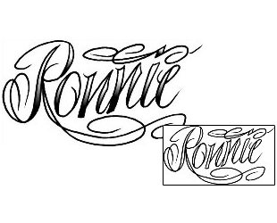 Picture of Ronnie Script Lettering Tattoo