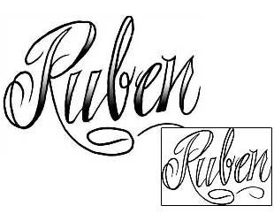 Picture of Ruben Script Lettering Tattoo