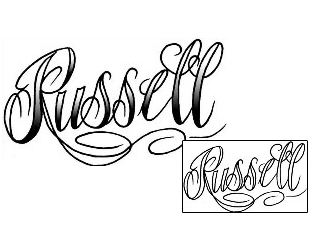Picture of Russell Script Lettering Tattoo