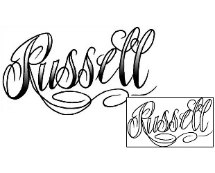 Lettering Tattoo Russell Script Lettering Tattoo