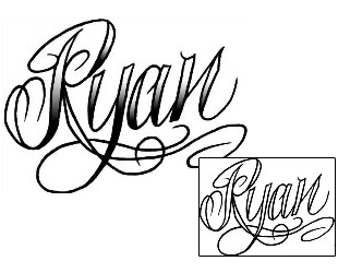 Lettering Tattoo Ryan Script Lettering Tattoo