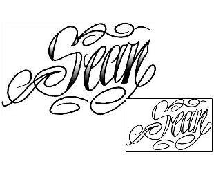 Picture of Sean Script Lettering Tattoo